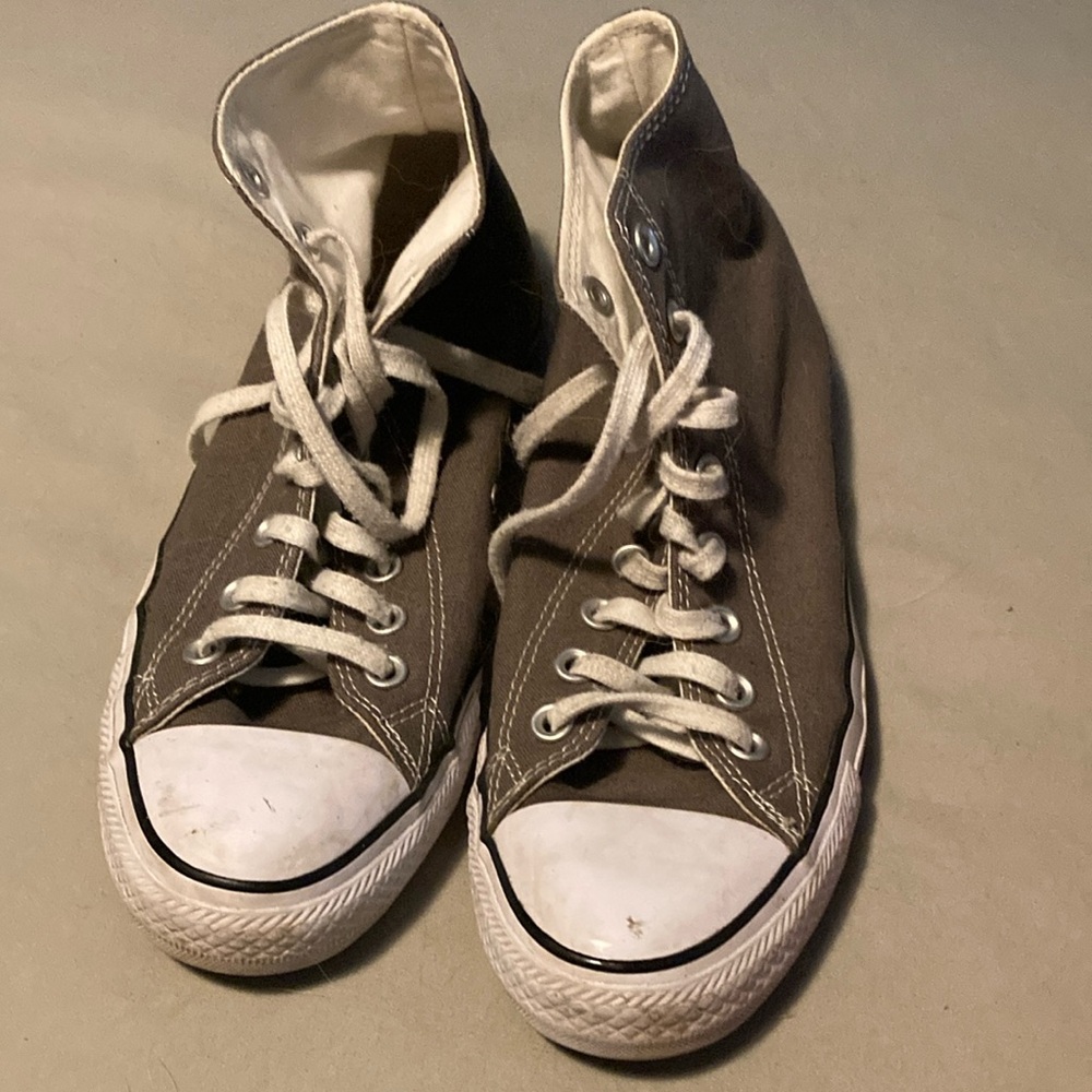 Converse greenish and White High-Top Sneakers